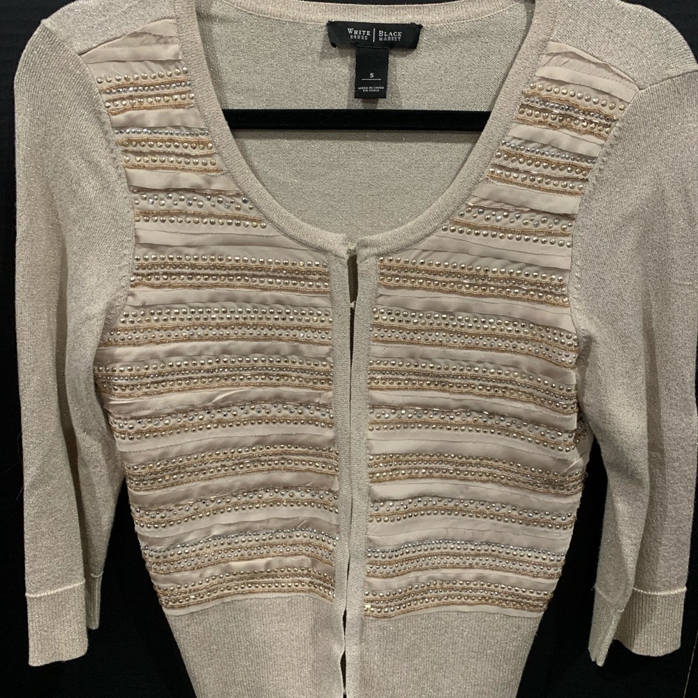 WhiteHouse Black Market “Embellished” Cardigan - Picture 1 of 7